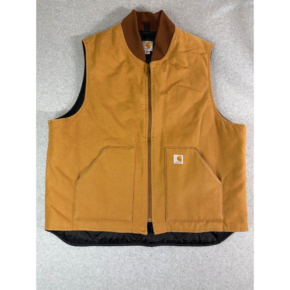 Carhartt Mens V01 BRN Arctic Quilt Lined Duck Vest Brown 2XL Tall V01BRN‎